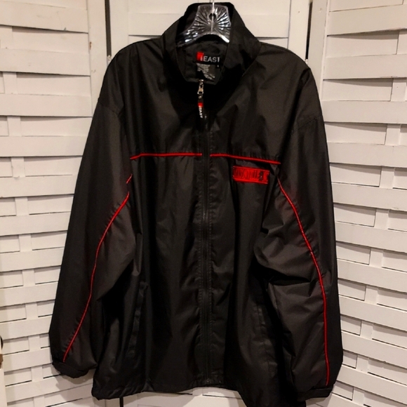 NWT I East‎ Jacksonville North Carolina Red And Black Windbreaker Jacket Large - Picture 1 of 8